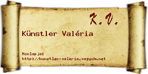 Künstler Valéria névjegykártya